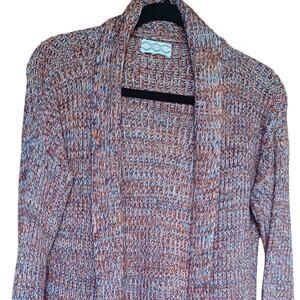 PINK.ROSE Cardigan Sweater, Women's size Large, Multicolor Loose weave knit